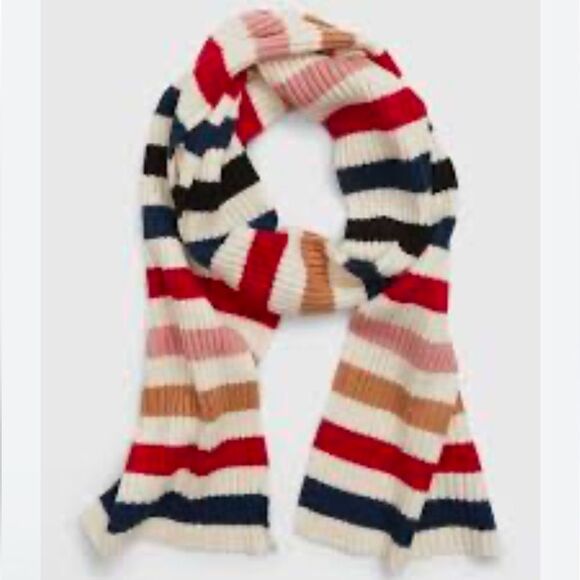 NWT New Gap Multi Color Wide Strip Soft Long Scarf Winter Snow Cold - Picture 1 of 9